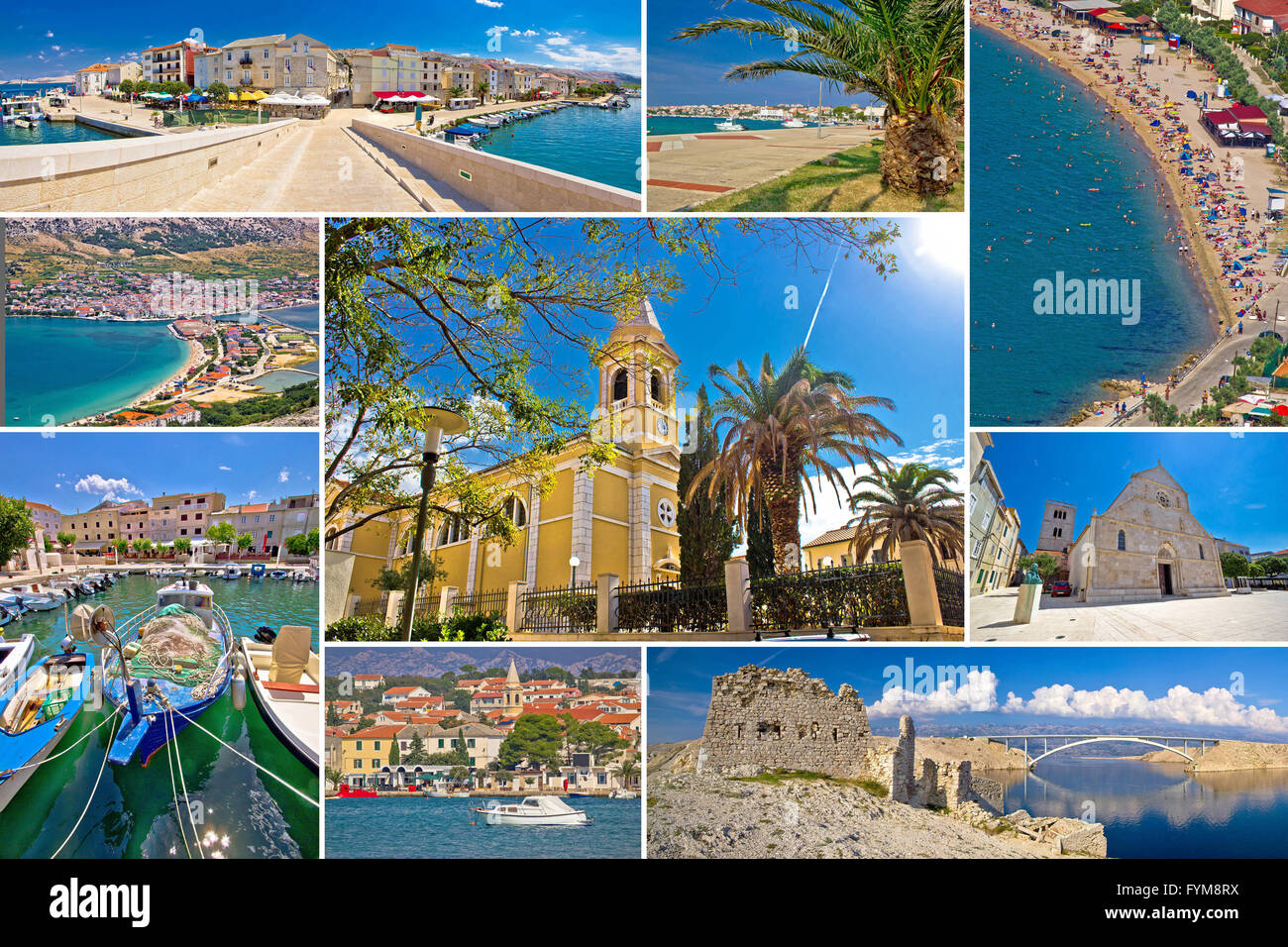Insel Pag-Sommer-collage Stockfoto