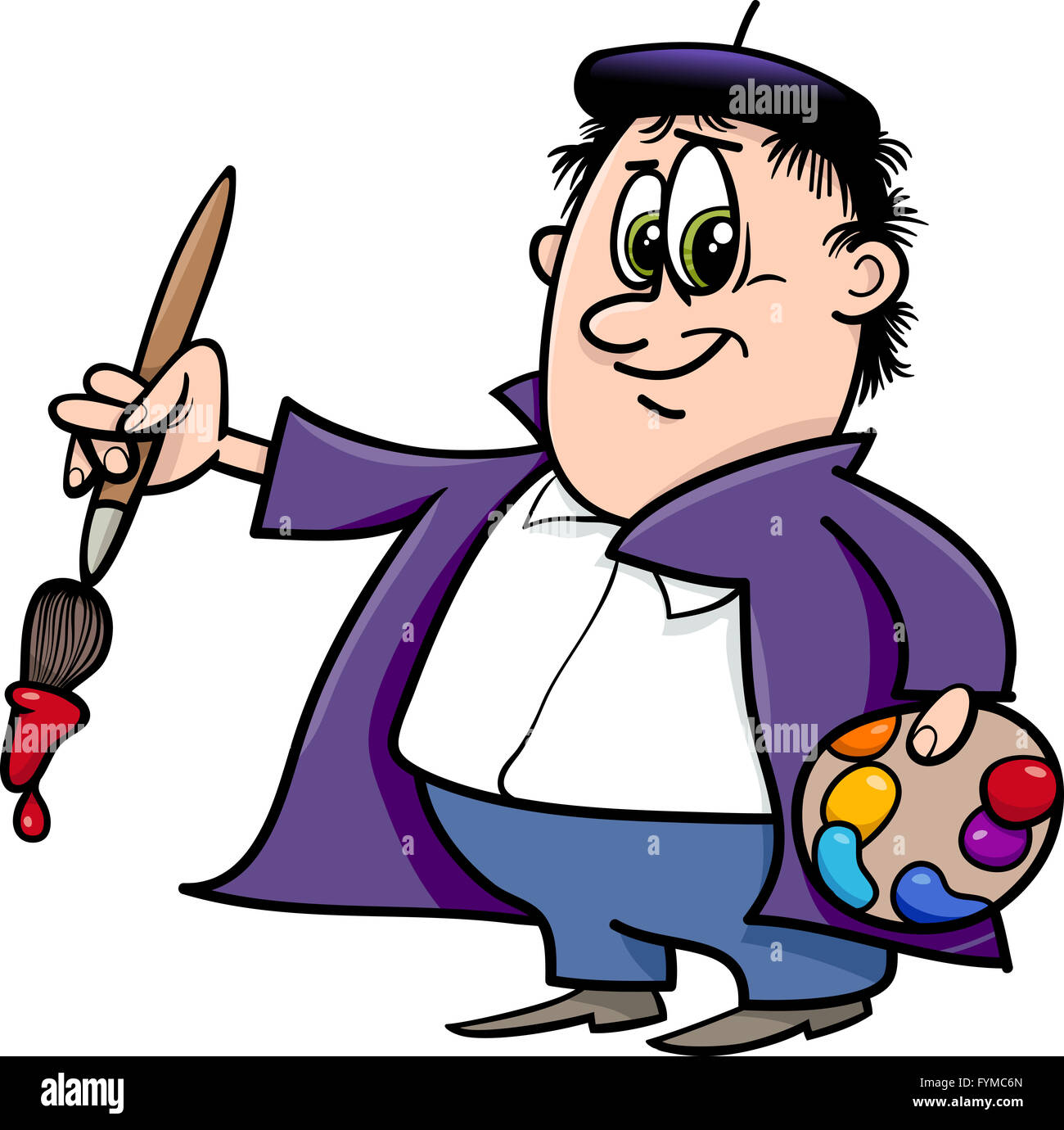MalerKünstlerCartoonAbbildung Stockfotografie Alamy