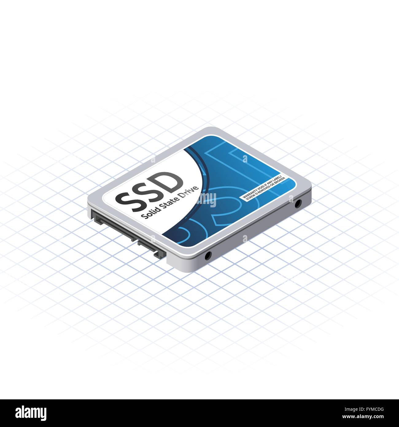 Isometrische Solid State Drive-Vektor-Illustration Stock Vektor