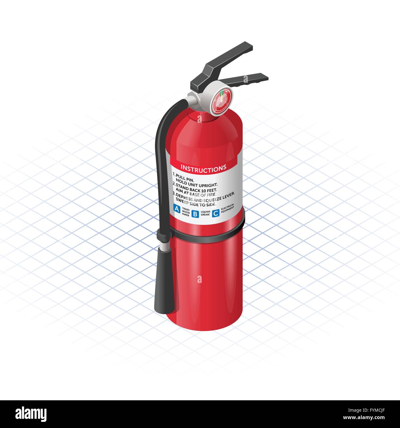 Isometrische Feuerlöscher ein Sicherheit-Ausrüstung-Vektor-Illustration Stock Vektor