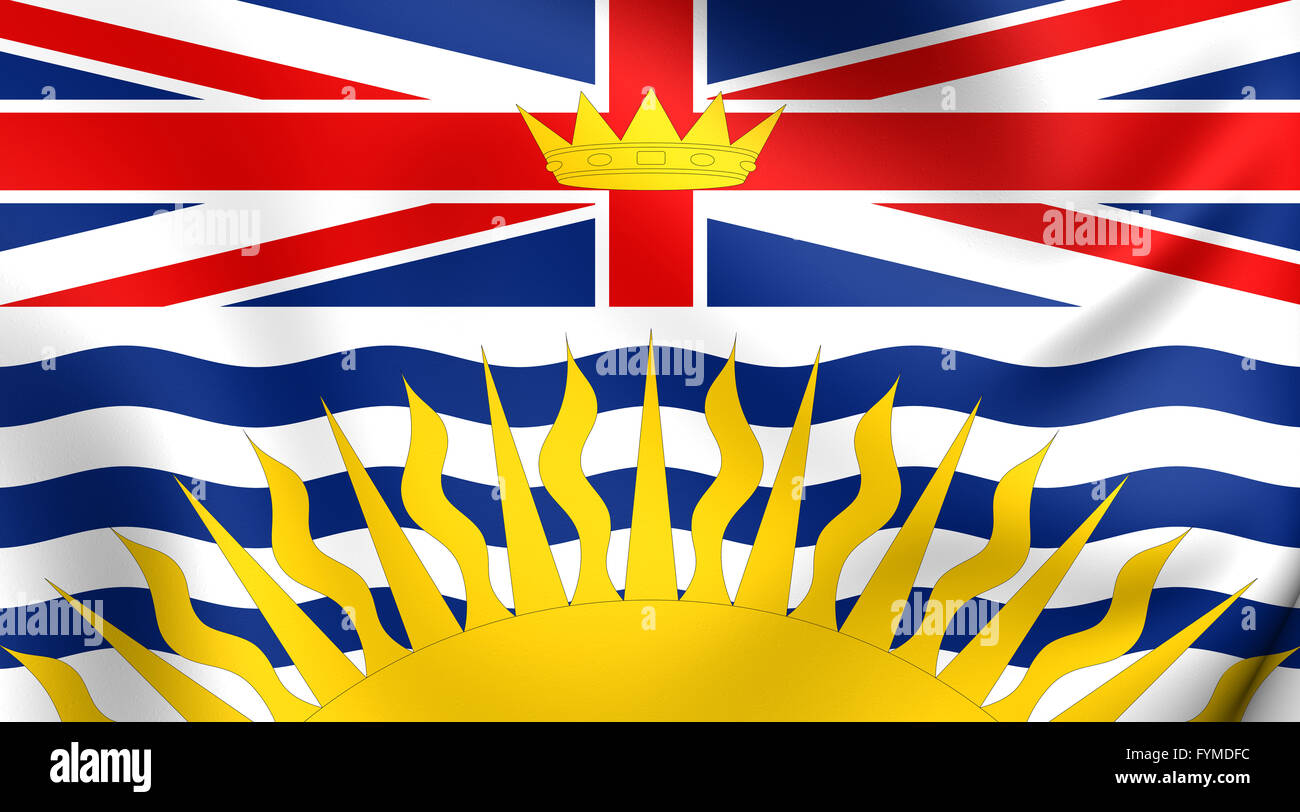 Flagge von British Columbia Stockfoto