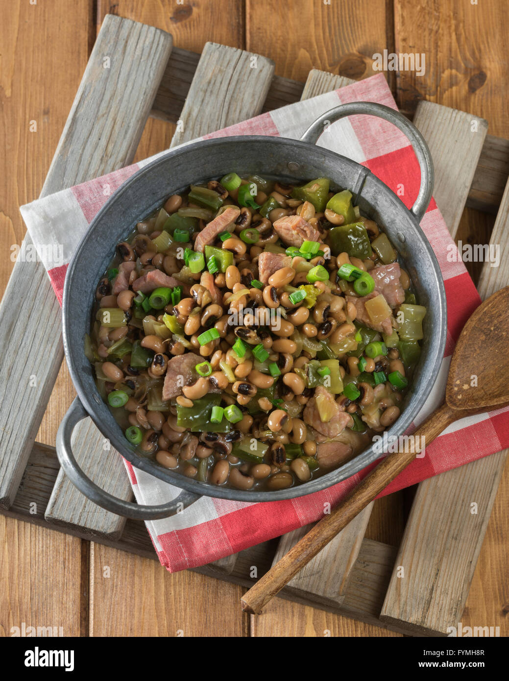Hoppin ' John. Schwarze gemusterte Erbsen-Eintopf. Südliche USA Food Stockfoto Hoppin ' John. Schwarze gemusterte Erbsen-Eintopf. Südliche USA Food Stockfoto