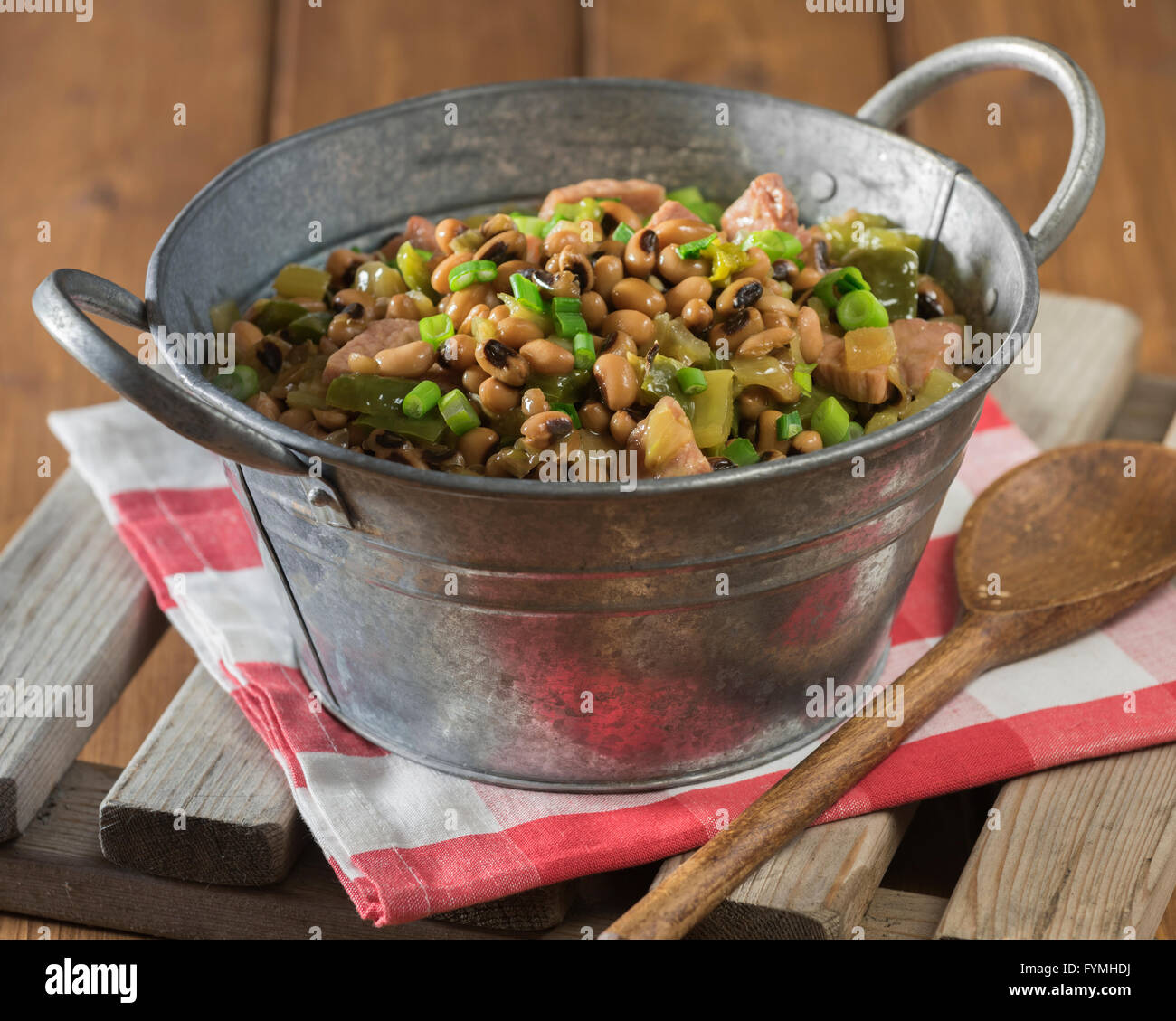 Hoppin ' John. Schwarze gemusterte Erbsen-Eintopf. Südliche USA Food Stockfoto Hoppin ' John. Schwarze gemusterte Erbsen-Eintopf. Südliche USA Food Stockfoto