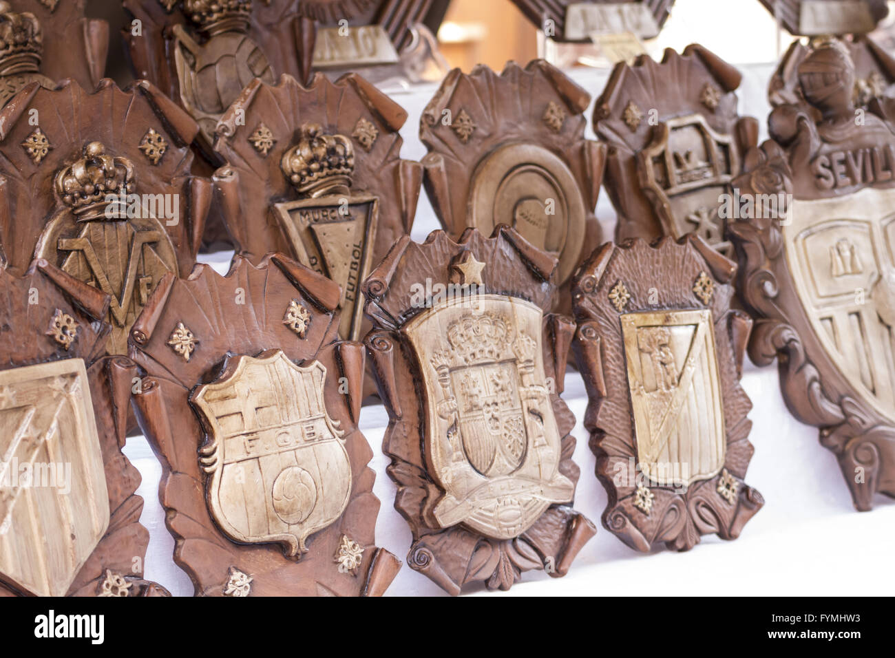 Handgemacht, mittelalterliches Handwerk Messe, Tradition und Kultur in Spanien Stockfoto