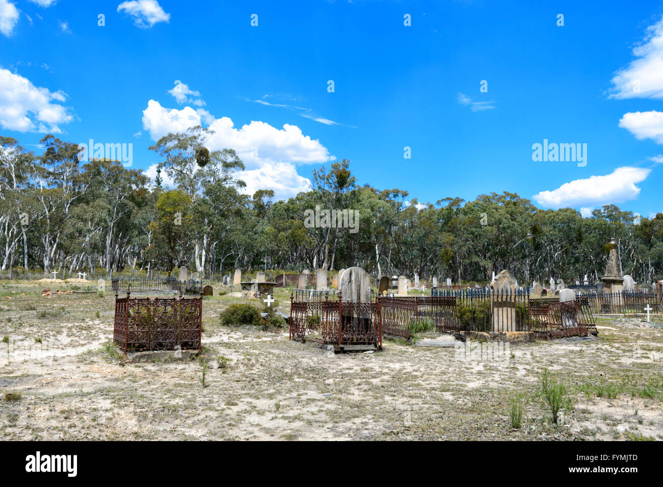 Tambaroora Friedhof, gegründet 1854, Hill End, New-South.Wales, Australien Stockfoto
