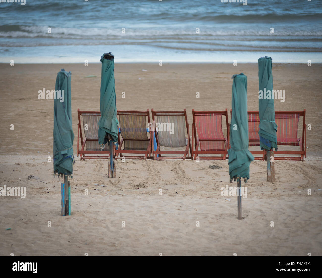 leeren Strand in der Nebensaison Stockfoto