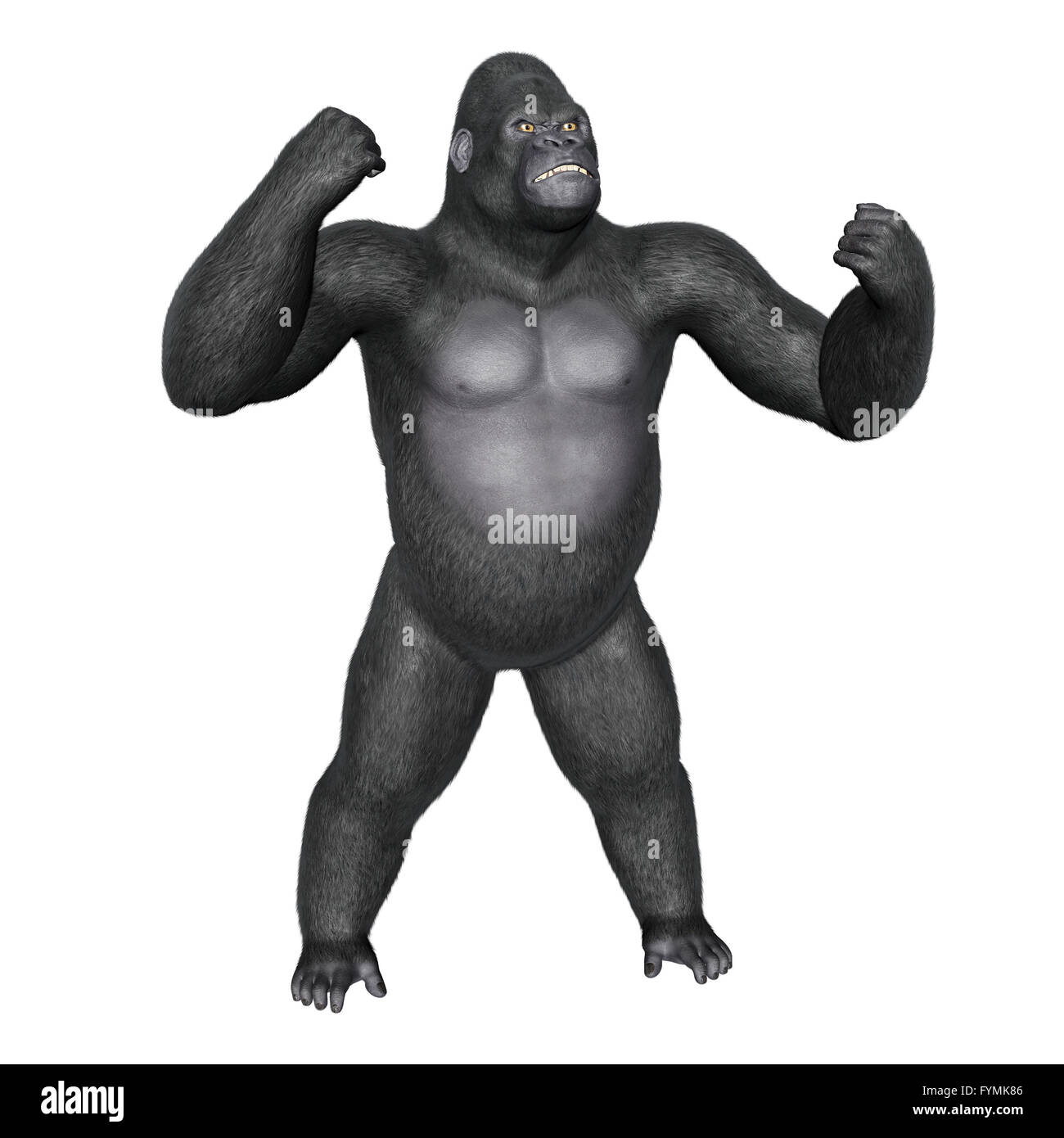 Wütend Gorilla kämpfen - 3D render Stockfoto