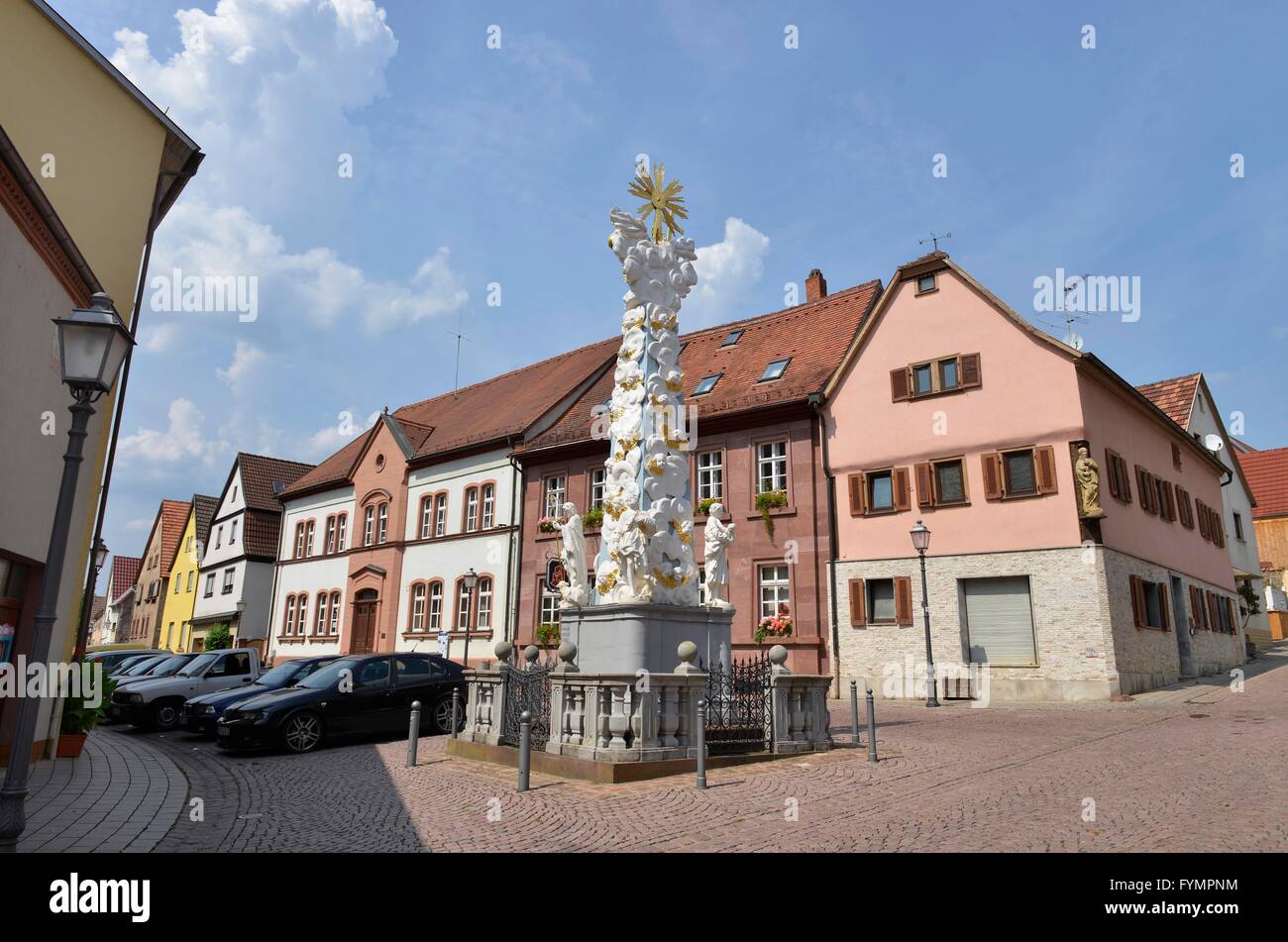 Dreifaltigkeitssäule-Saeule, Lengfurth, Bayern, Deutschland Stockfoto