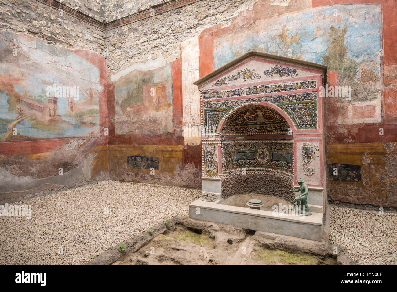 Innere des Casa della Fontana Piccola, Pompeji, Italien Stockfoto