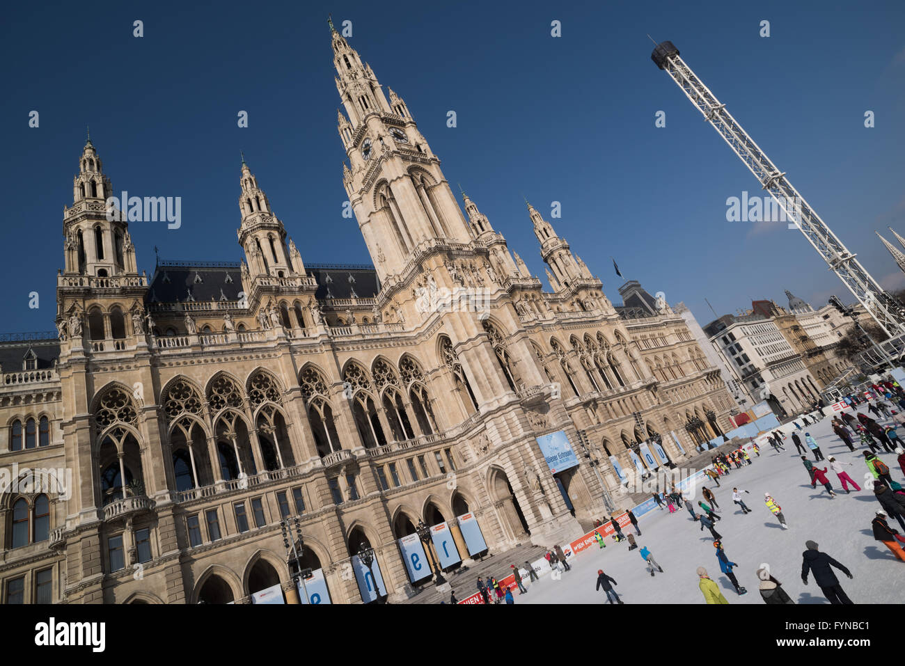 Rathaus Wien, Rathaus Wien, Eistraum, Eis Ring Stockfoto