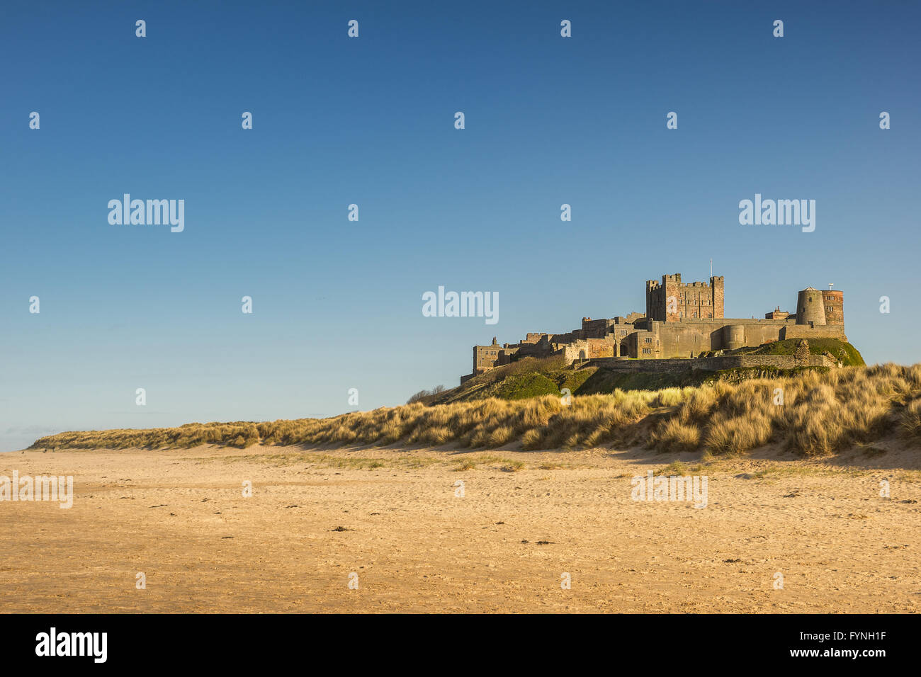 Bamburgh Cstle an der Northumbrian Küste in England Stockfoto