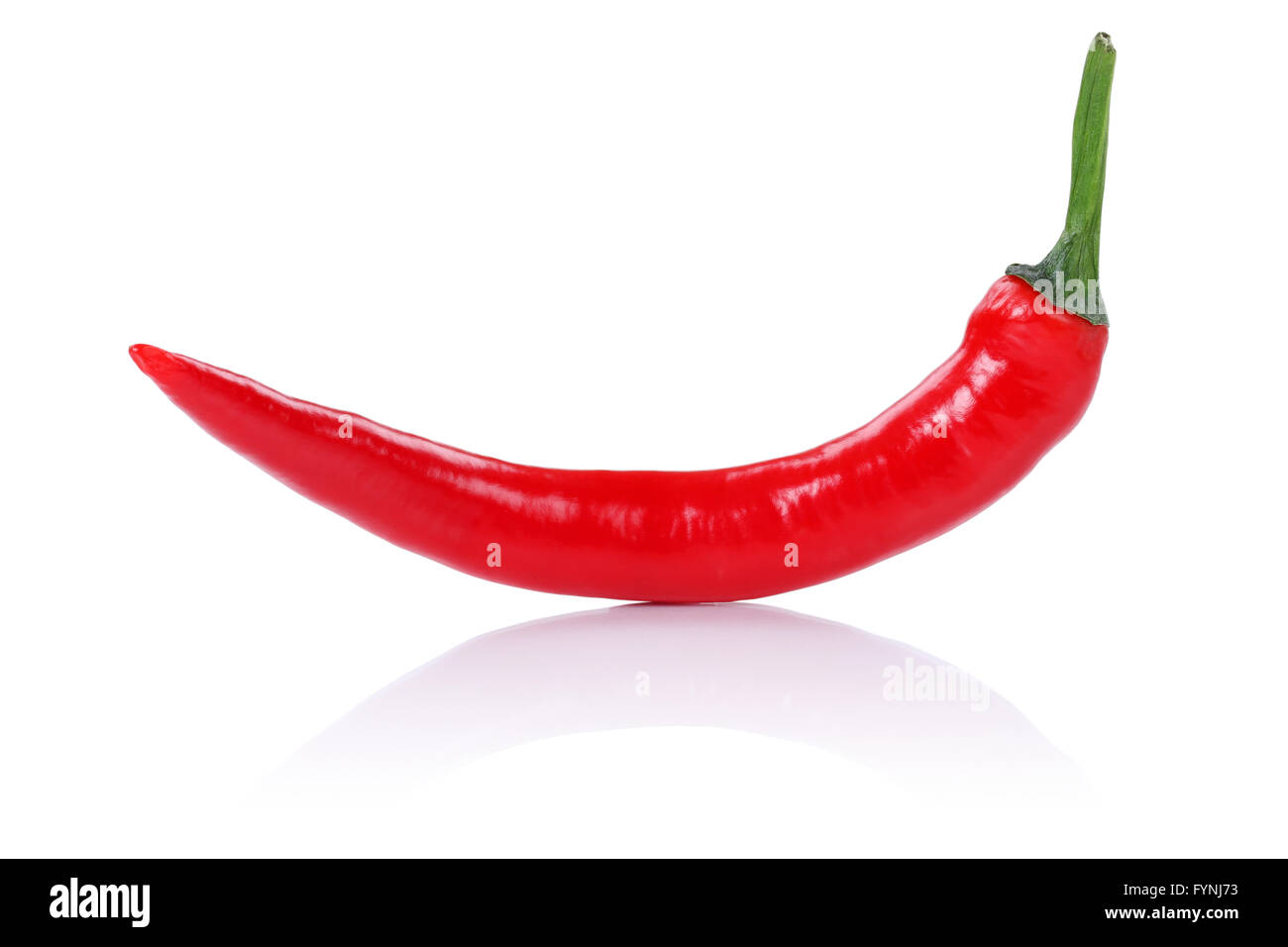 Red hot Chili peppers Chili Paprika isoliert auf weißem Hintergrund Stockfoto