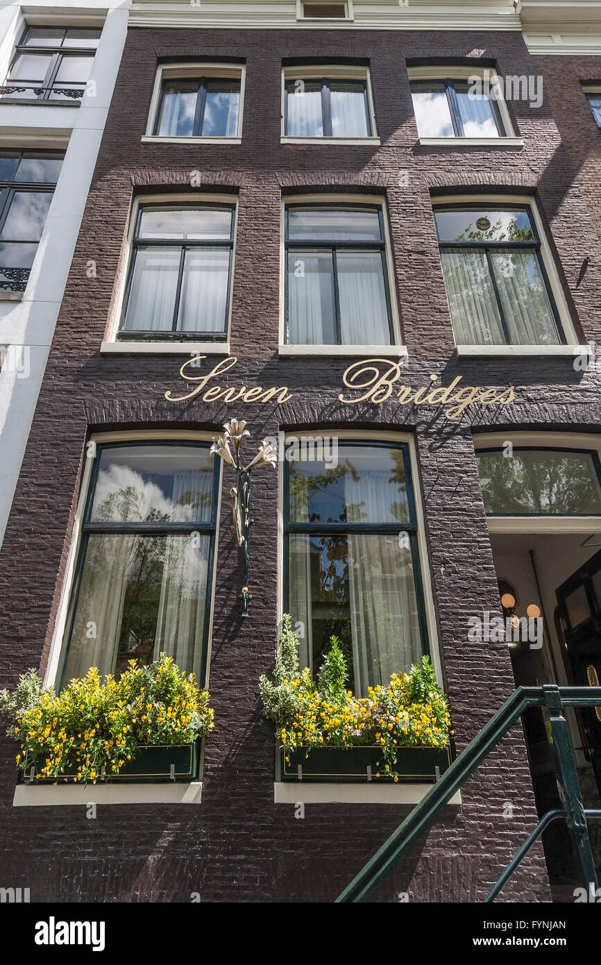 Seven Bridges Hotel, Fassade, Amsterdam, Niederlande Stockfoto