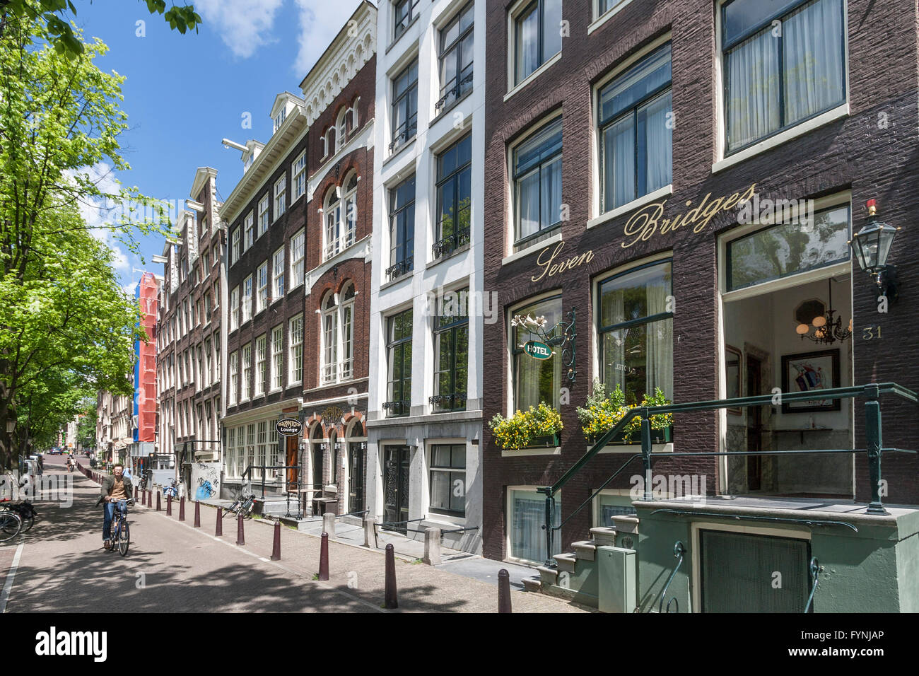 Seven Bridges Hotel, Fassade, Amsterdam, Niederlande Stockfoto