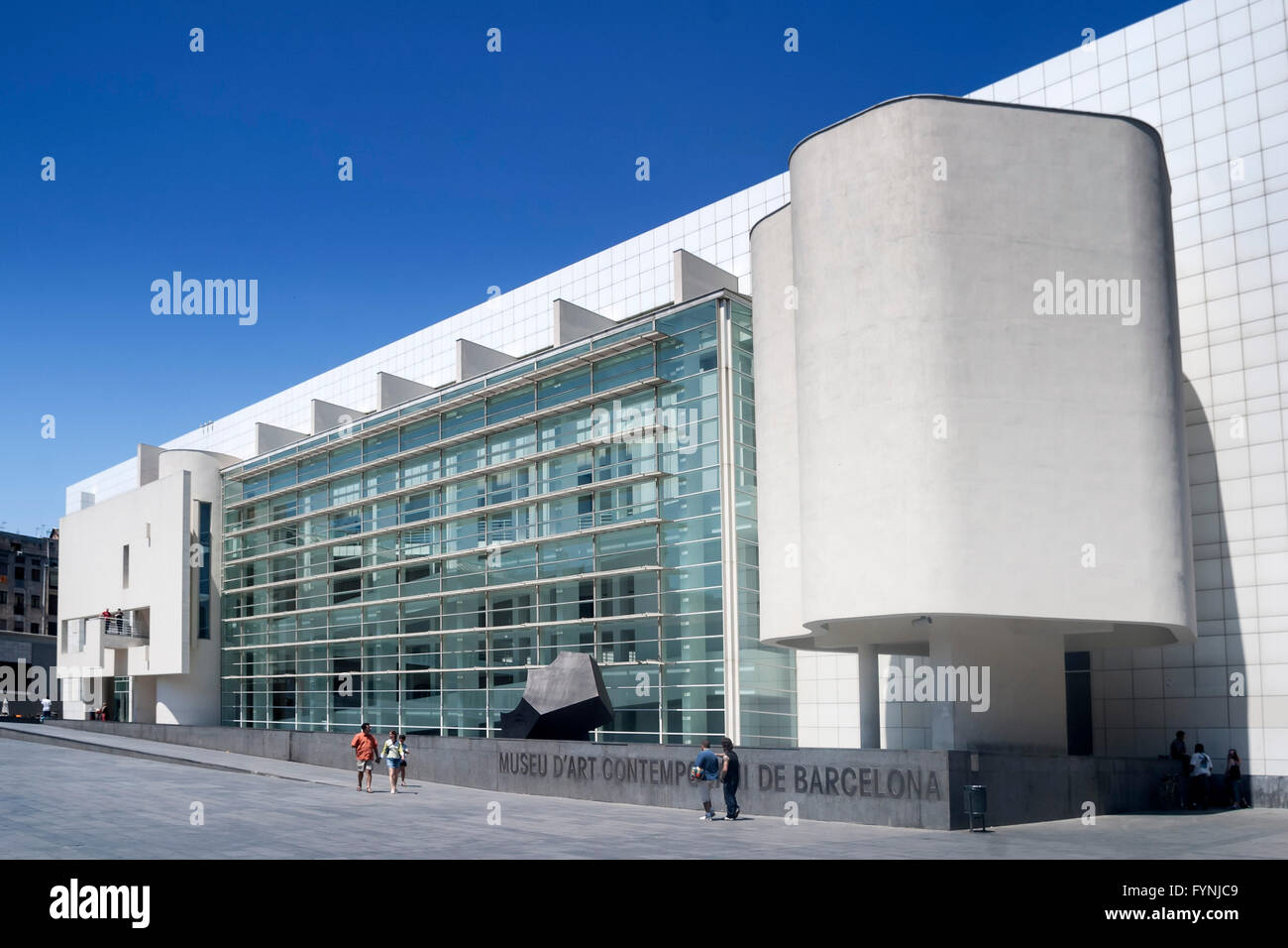 MACBA, Museum of Modern Art, Architekt Richard Meier, Square of Angels, Raval, Barcelona (nur zur redaktionellen Verwendung) Stockfoto