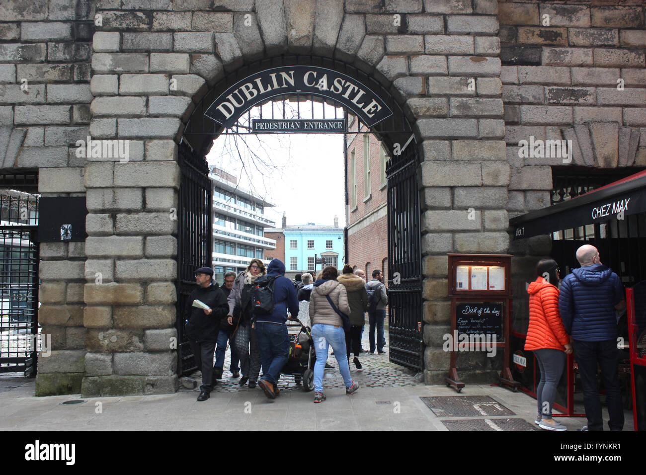 Eingang zum Dublin Castle Stockfoto