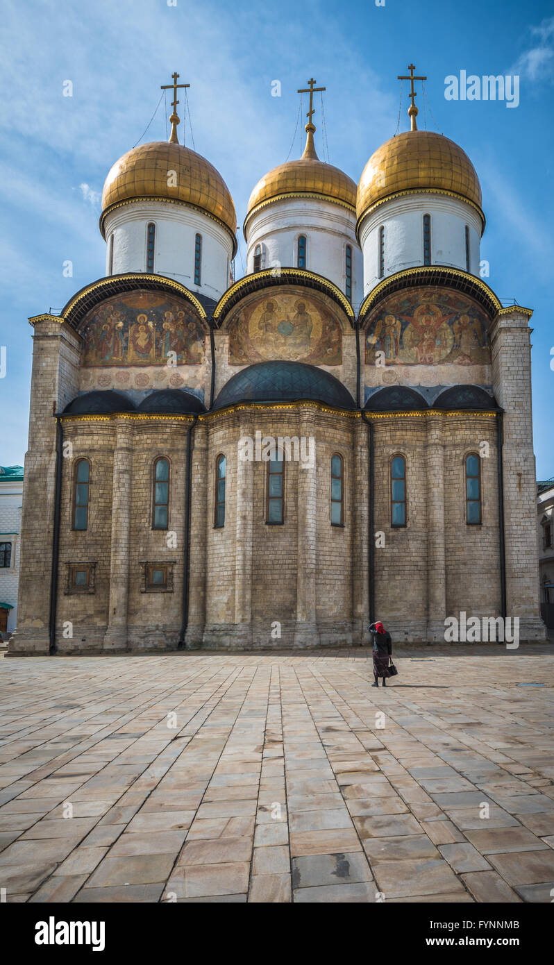 Die Kathedrale der Dormitio in Moskau Кremlin, Russland Stockfoto