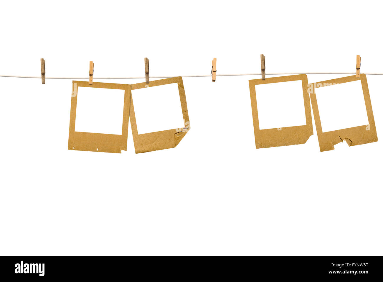 Alten Fotorahmen hängen in der Zeile Stockfoto