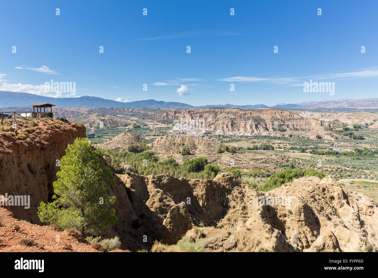 Über robuste erodierten Tal in der Nähe von Guadix Spanien übersehen Stockfoto