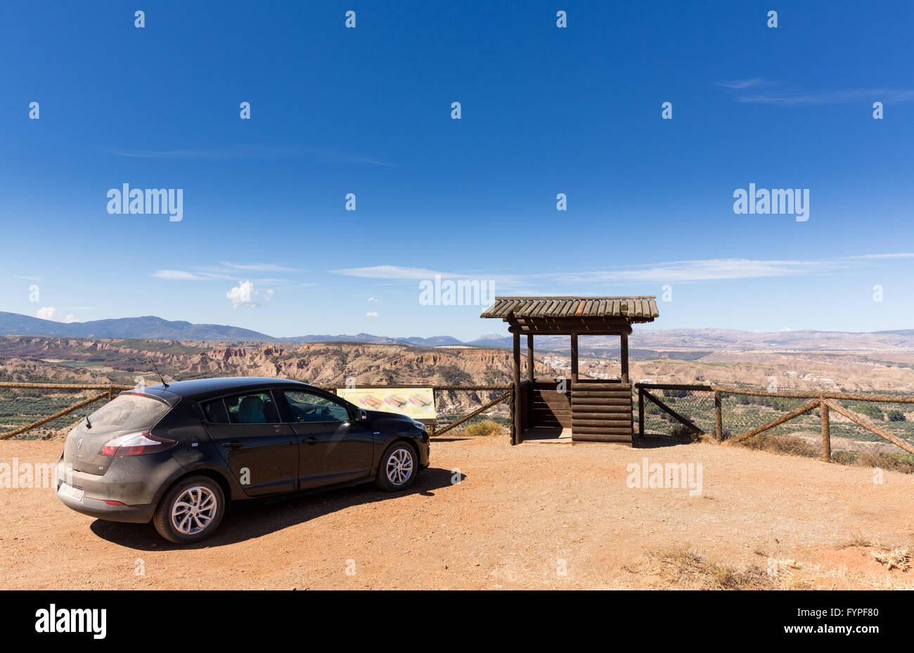 Über robuste erodierten Tal in der Nähe von Guadix Spanien übersehen Stockfoto
