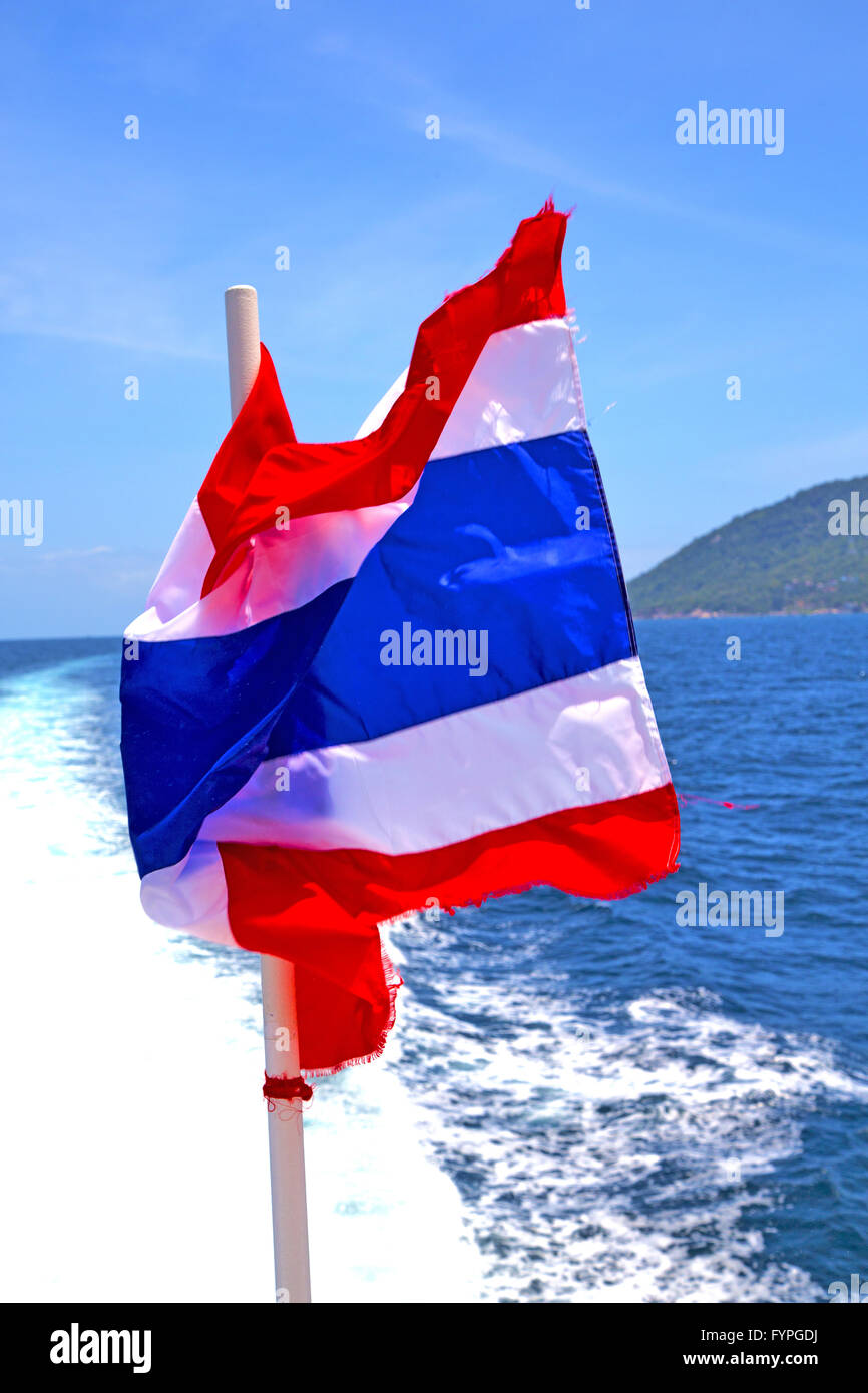 Waving flag Asien Kho Samu Bucht Insel im Südchinesischen Meer Stockfoto