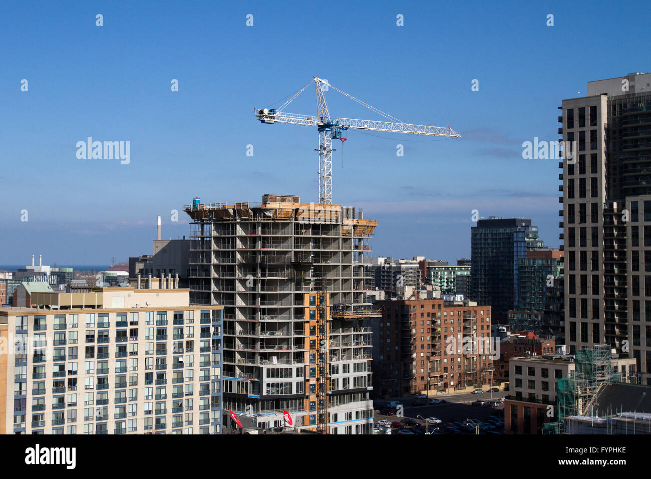 Bau eines Gebäudes in der Innenstadt von Toronto, ont., am 24. April 2016. Stockfoto