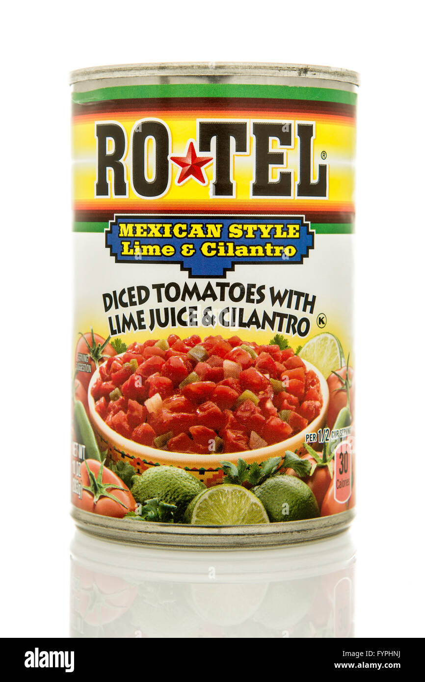 Winneconne, Wisconsin - 10. Februar 2016: kann der Rotel mexikanische Limette und Koriander Salsa Stockfoto