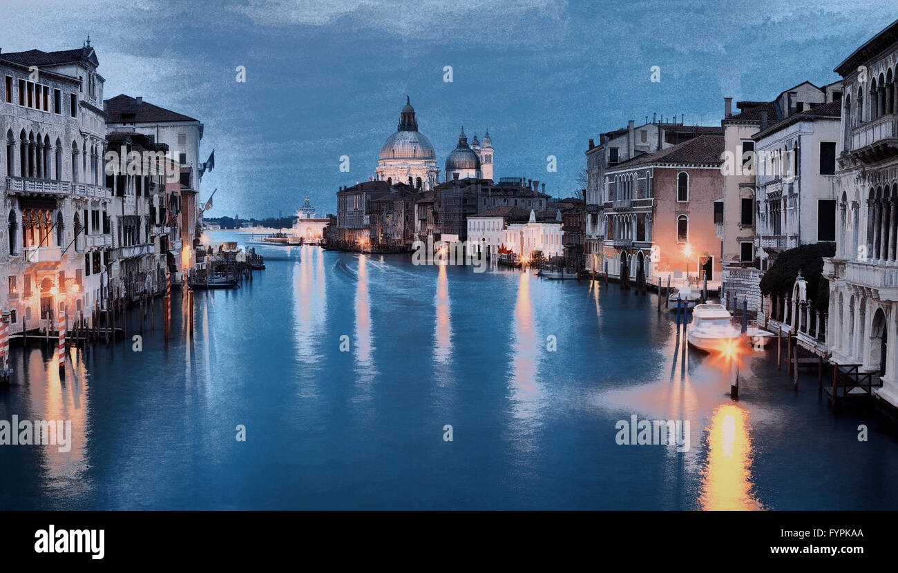 Ölgemälde-Stil Bild des Canal grande Stockfoto