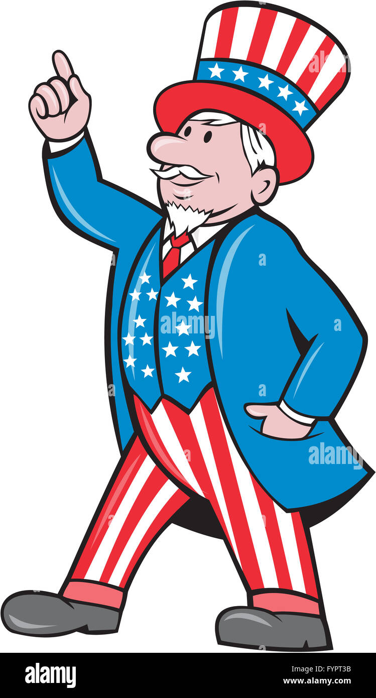 Uncle Sam American nach oben Cartoon Stockfoto