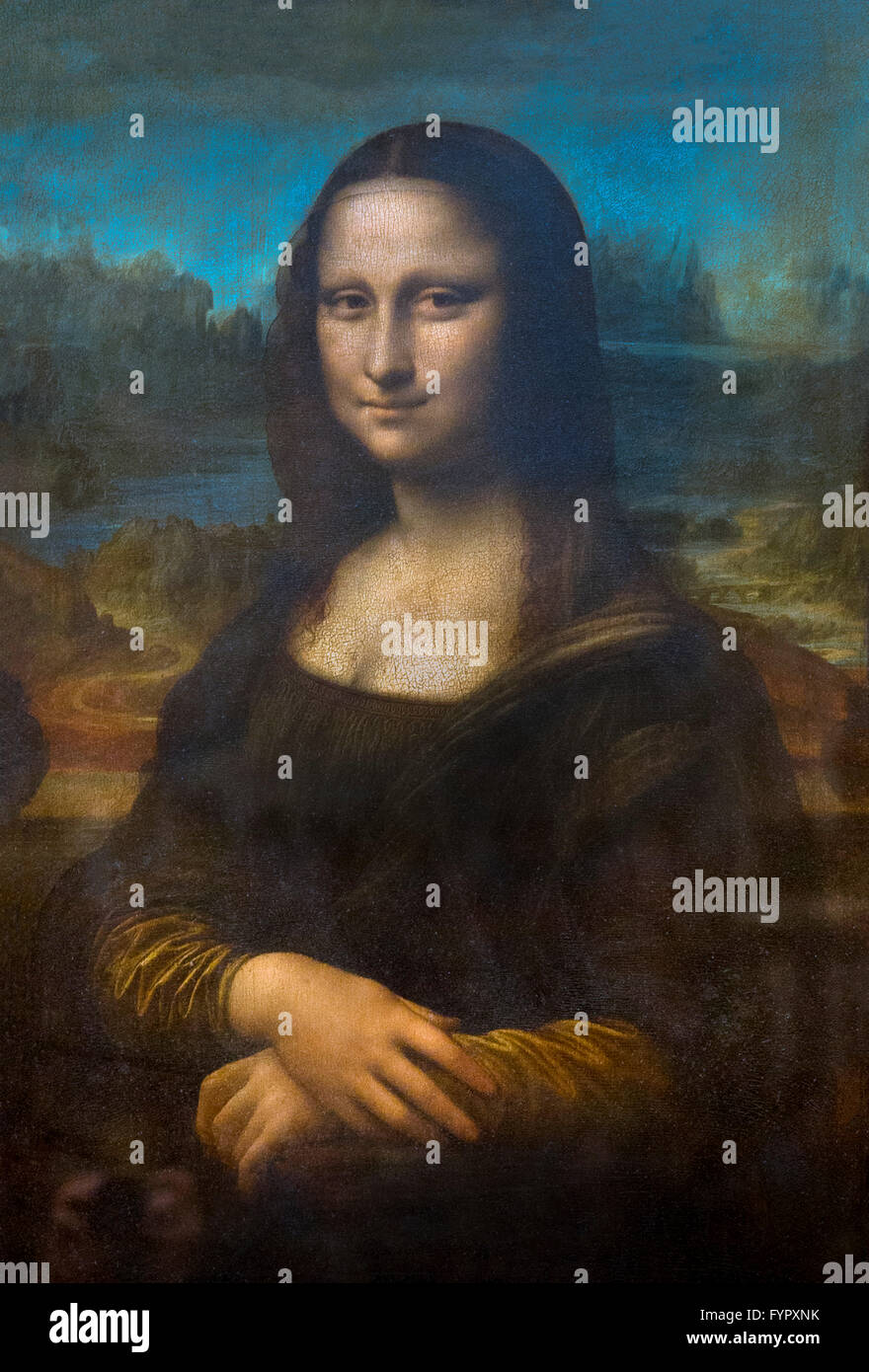 Mona Lisa, Portrait von Lisa Gherardini, Frau von Francesco del Giocondo, von Leonardo da Vinci, 1507, Musée du Louvre, Paris Frankreich Stockfoto