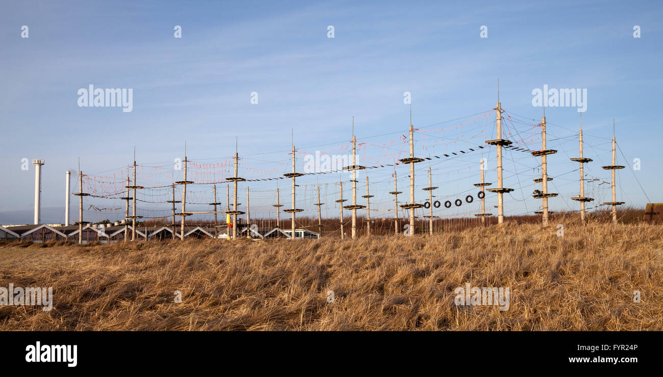 Hochseilgarten-Kurs, Weststrand, Norderney Insel, Ostfriesland, Niedersachsen, Deutschland Stockfoto