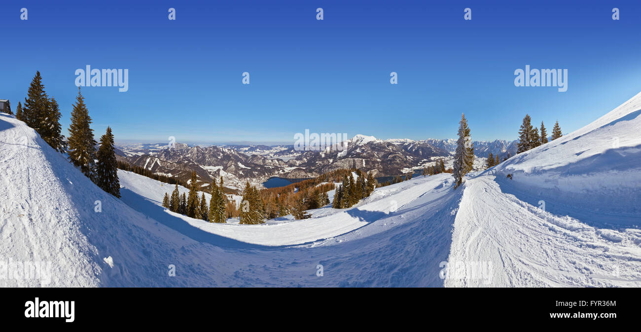 Berge ski Resort St. Gilgen Österreich Stockfoto