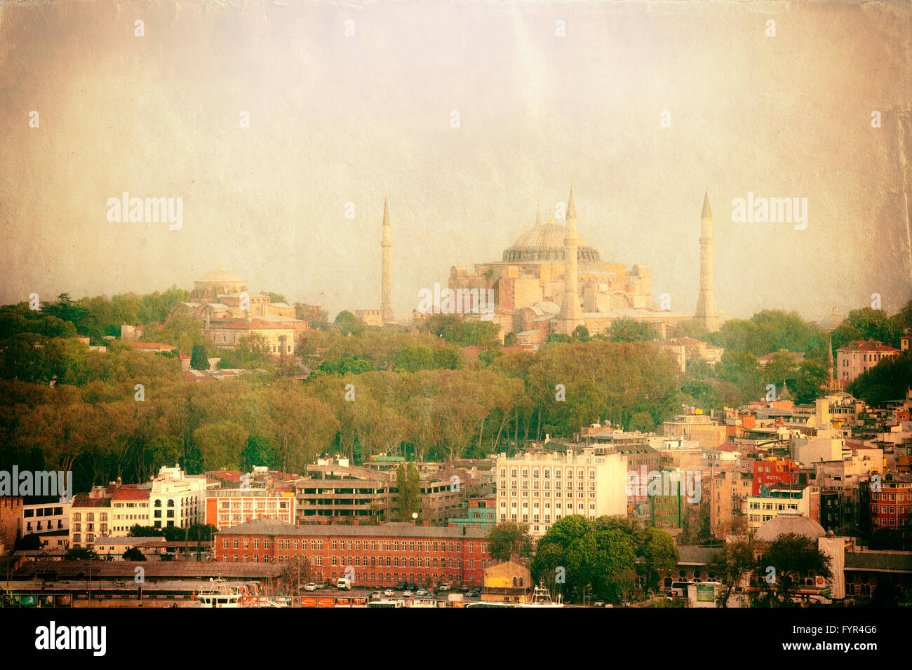 Vintage Foto von Istanbul Stadtblick Stockfoto