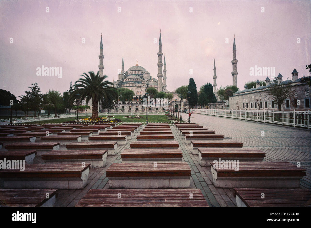 Retro-Stil Foto blaue Moschee Sultanahmet Stockfoto