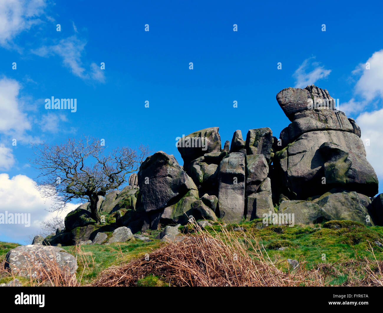 Robin Hood schreiten, Cratcliffe, Cliff Lane, Elton, Peak District National Park, Derbyshire Stockfoto