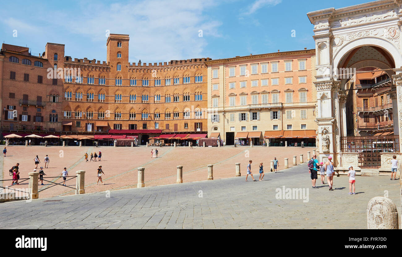 Piazza Del Campo Siena Toskana Italien Europa Stockfoto