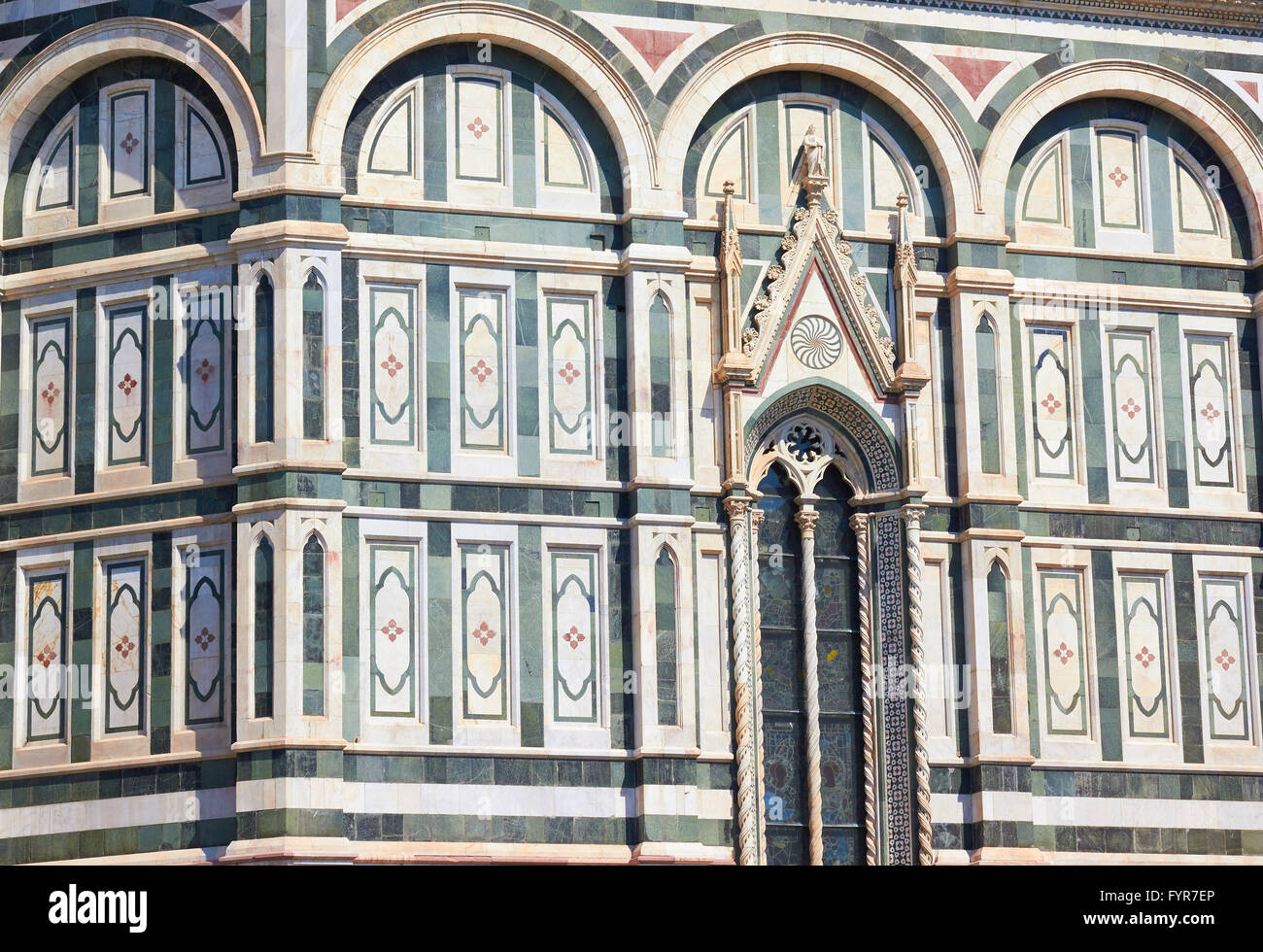 Äußere Detail Il Duomo Di Firenze, abgeschlossen im Jahre 1436-Florenz-Toskana-Italien-Europa Stockfoto