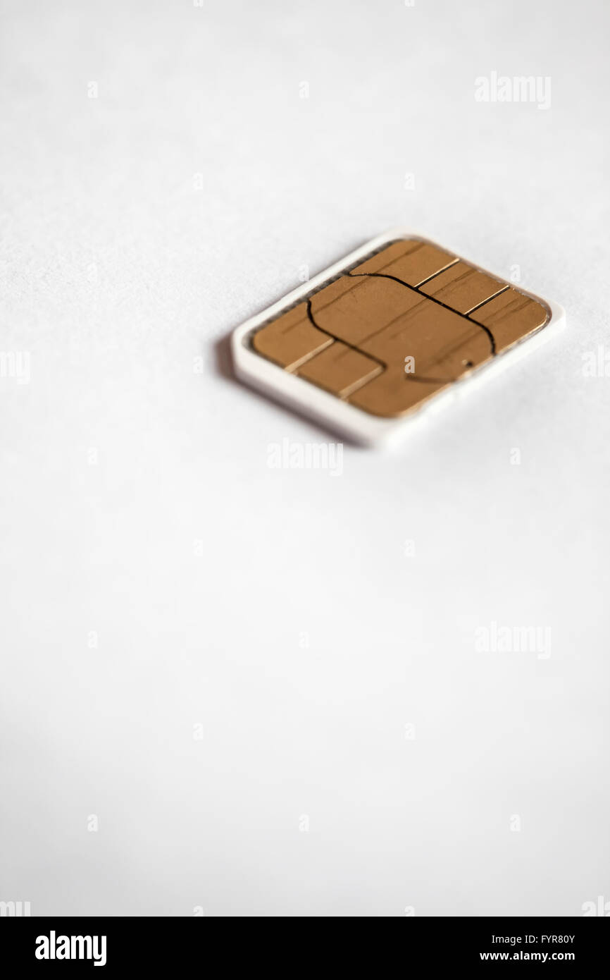 Nahaufnahme einer SIM-Karte Stockfoto