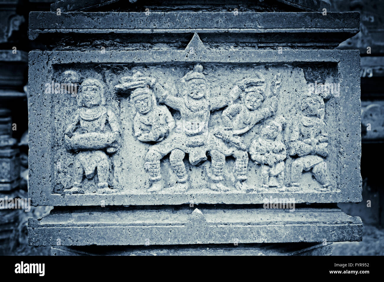 Carven auf Shri Bhiravnath Tempel Stockfoto