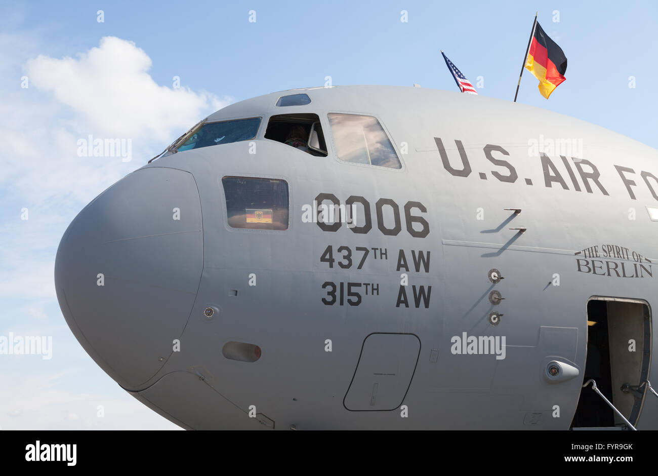 amerikanische "Globemaster" auf der Berlin Air Show ILA (Internationale Luft Und Raumfahrtausstellung) Stockfoto
