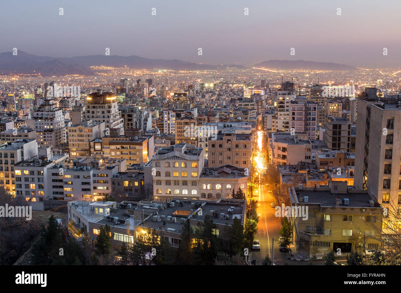 Teheran in der Nacht, Teheran, Iran Stockfoto