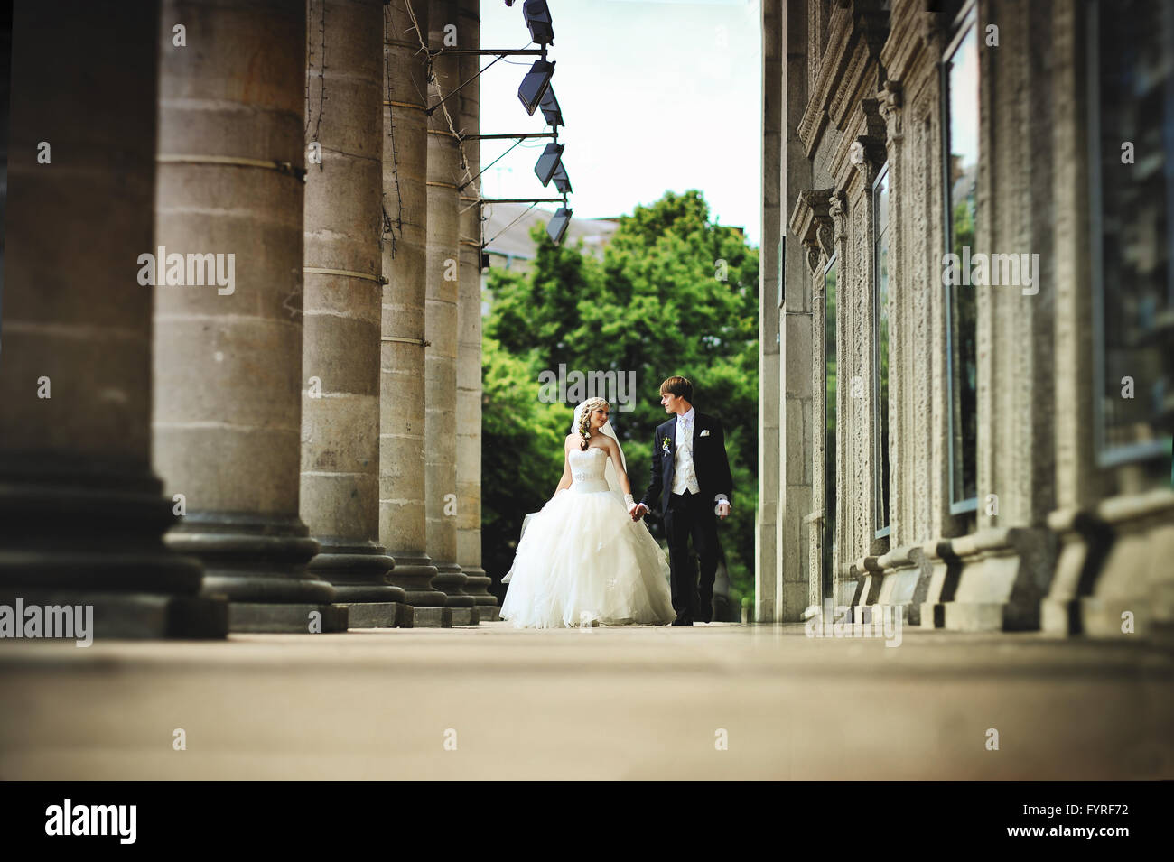 Gerade in der Liebe geheiratet Stockfoto