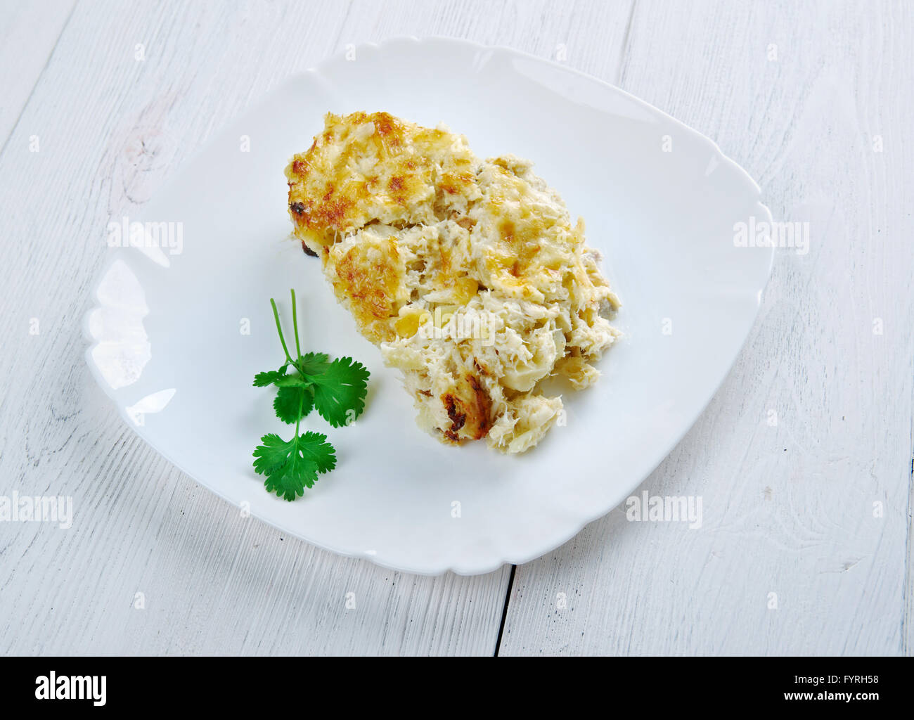 Bacalhau com natas Stockfoto