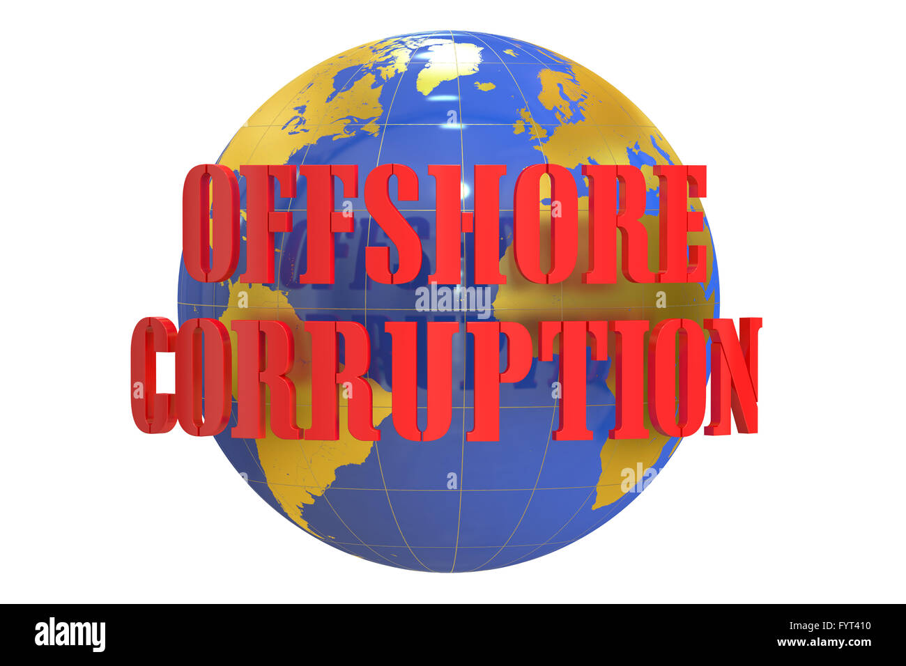 Offshore-Korruption-Konzept, 3D rendering Stockfoto