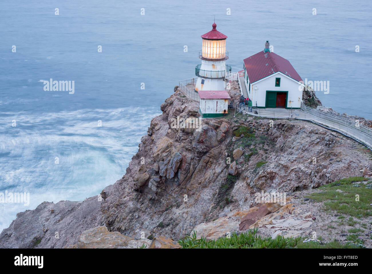 Point Reyes Lighthouse in der Dämmerung Stockfoto