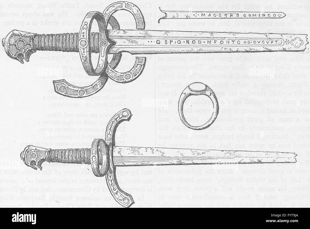 HEROLDE COLLEGE: Schwert, Dolch und Ring von König James von Schottland, c1880 Stockfoto