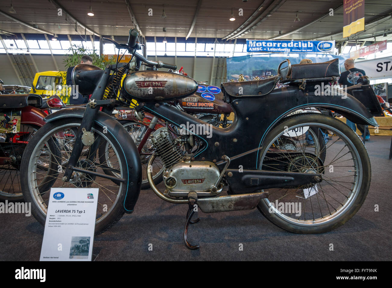 Serielle Motorrad Laverda 75 Typ 1, 1951. Stockfoto