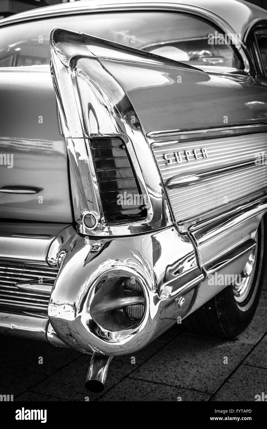 Fragment von Buick Super Rivera (hintere Bremse Lichter), 1958. Stockfoto