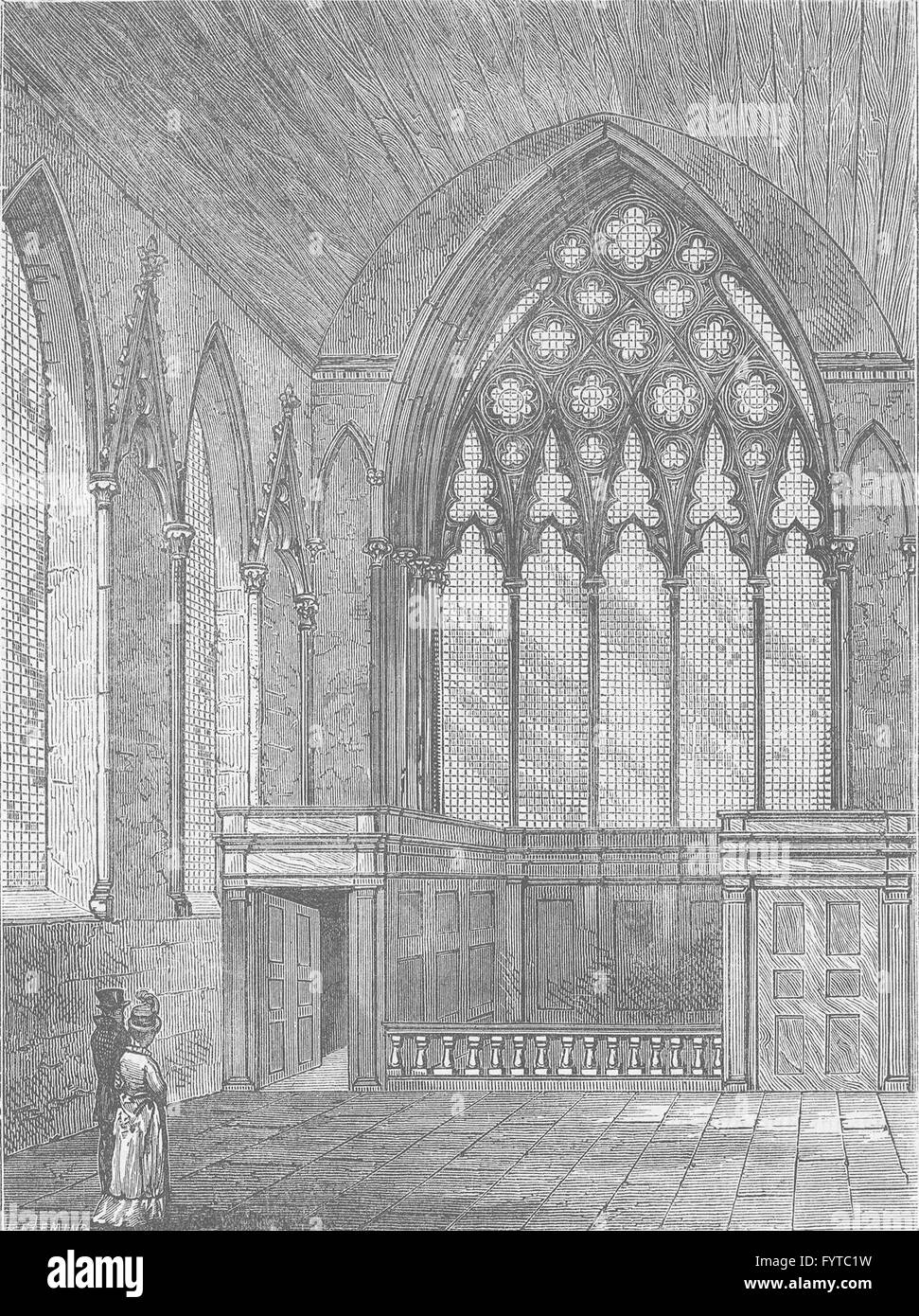 ELY PLACE: Ely Kapelle im Jahr 1800. London, antiken print c1880 Stockfoto