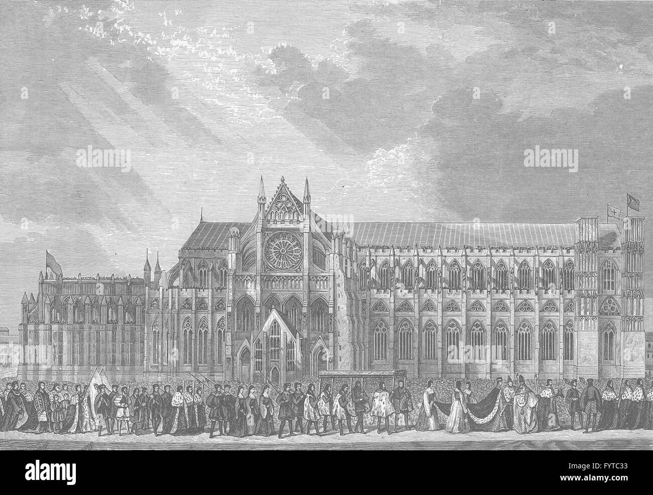 WESTMINSTER: Krönungsprozession von Anne Boleyn, Westminster Abbey, c1880 Stockfoto